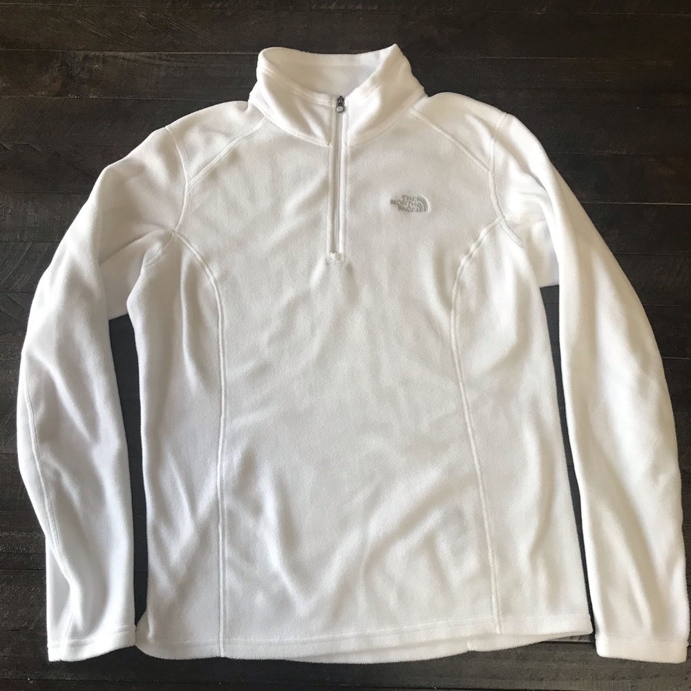 NORTH FACE FLEECE WHITE PULL OVER / HALf ZIP